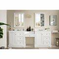 James Martin Vanities De Soto 94in Double Vanity Set, Bright White w/ 3 CM Arctic Fall Solid Surface Top 825-V94-BW-DU-AF